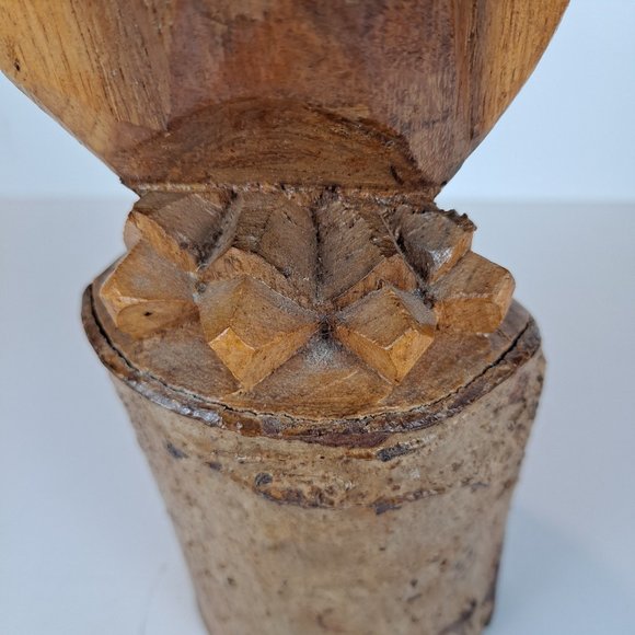 Hand-Carved Wooden Rustic Eagle Figurine 10.25" Tall - Picture 6 of 7